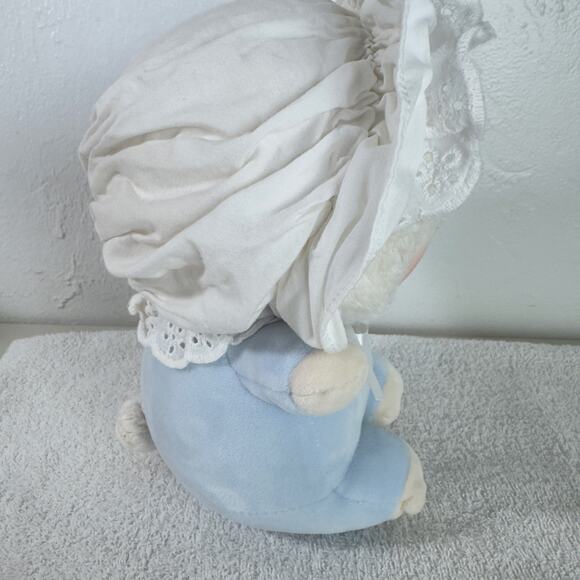 Miniso Lamb Doll Plush Sheep Blue Bonnet Sleeping Stuffie Lovey White 9” Toy - Picture 9 of 9